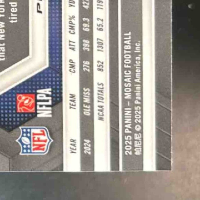 2025 Panini Mosaic Jaxson Dart Rookies Mosaic Prizm #362 RC New York Giants