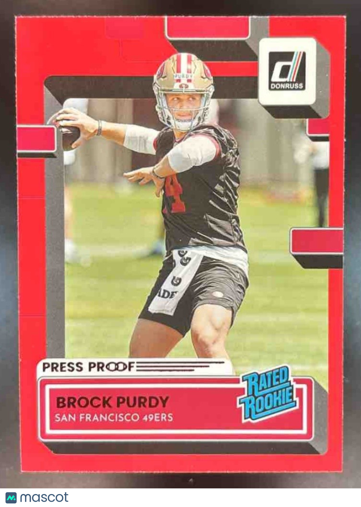 2022 Panini Donruss Brock Purdy Red Press Proof #374 RC San Francisco 49ers