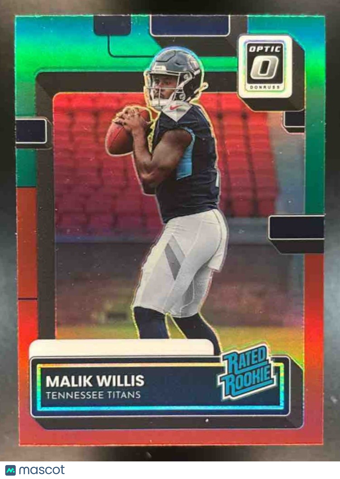 2022 Donruss Malik Willis Optic Rated Rookie Preview Red and Green RC Titans