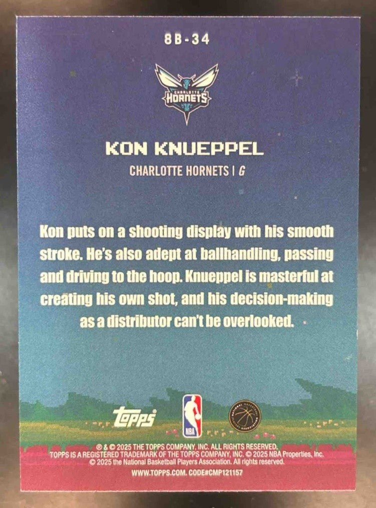 2025-26 Topps Kon Knueppel 8-Bit Ballers Holo Foil #8B-34 RC Charlotte Hornets