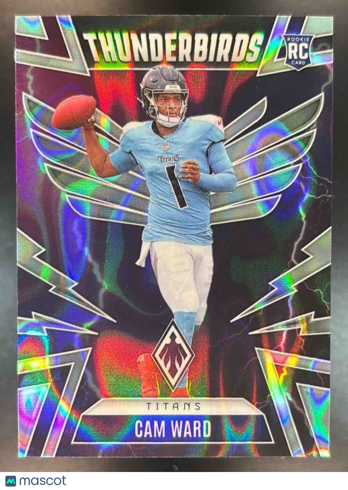 2025 Panini Phoenix Cam Ward Thunderbirds Silver Lava /199 #49 RC Titans