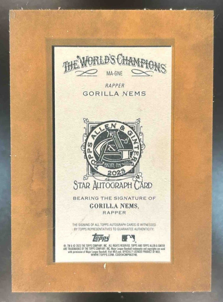 2023 Topps Allen & Ginter Gorilla Nems Mini Framed Auto Non Baseball #MA-GNE