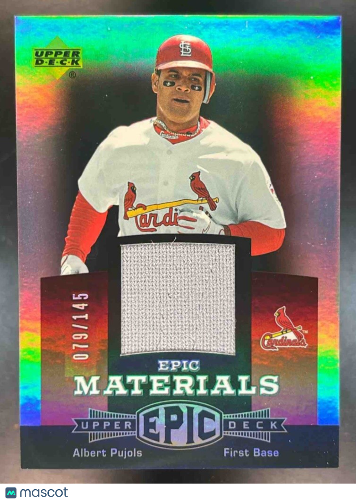 2006 Upper Deck Epic Albert Pujols Materials Purple /145 MEM St. Louis Cardinals