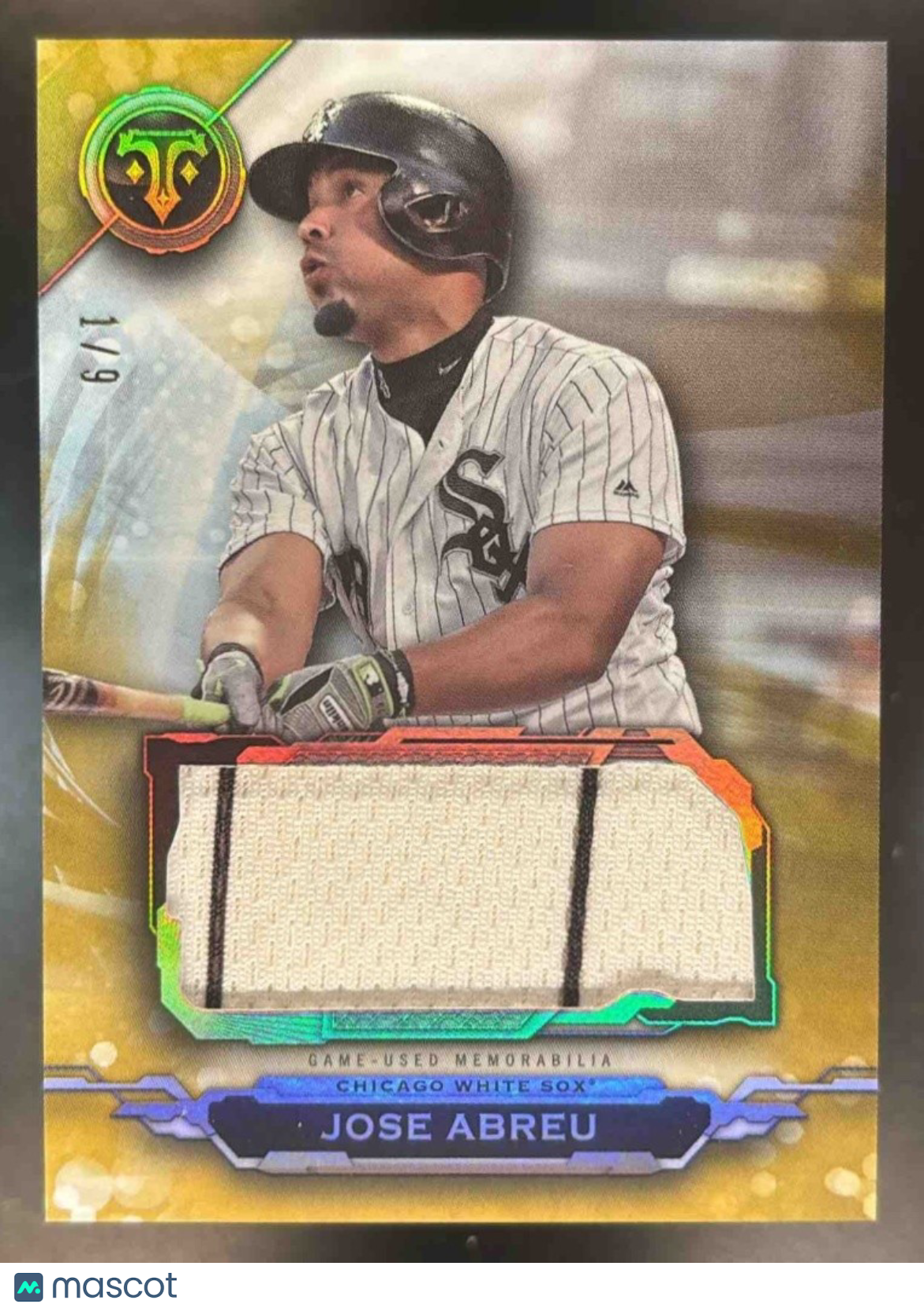 2019 Topps Triple Threads Jose Abreu Jumbo Relics Gold 1/9 MEM Chicago White Sox