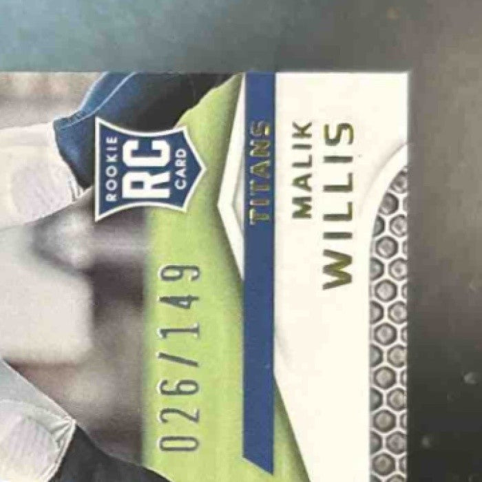2022 Panini Certified Malik Willis Piece of the Game /149 MEM RC Tennessee Titan