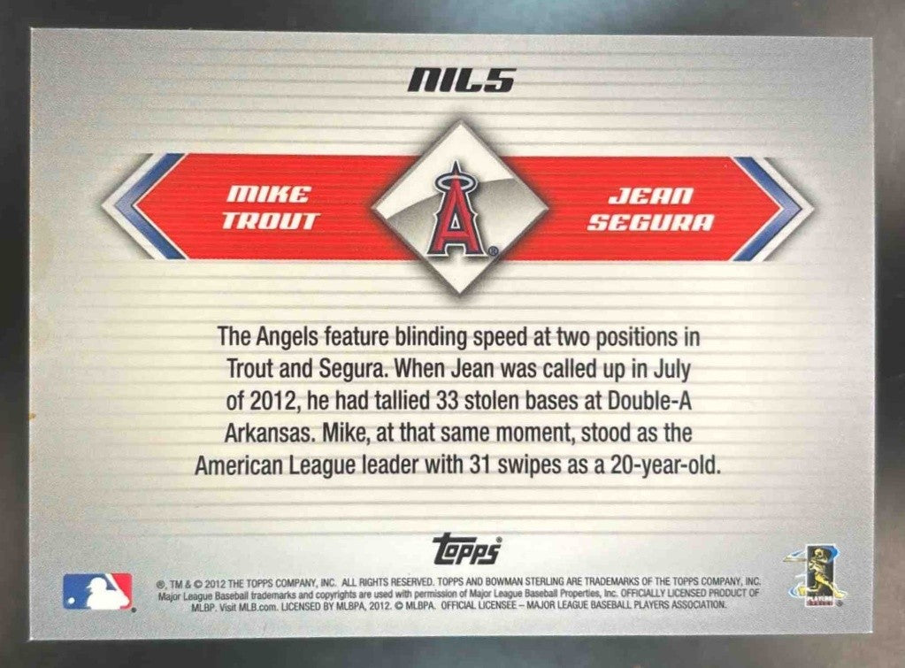 2012 Bowman Sterling Jean Segura Mike Trout Next In Line Los Angeles Angels