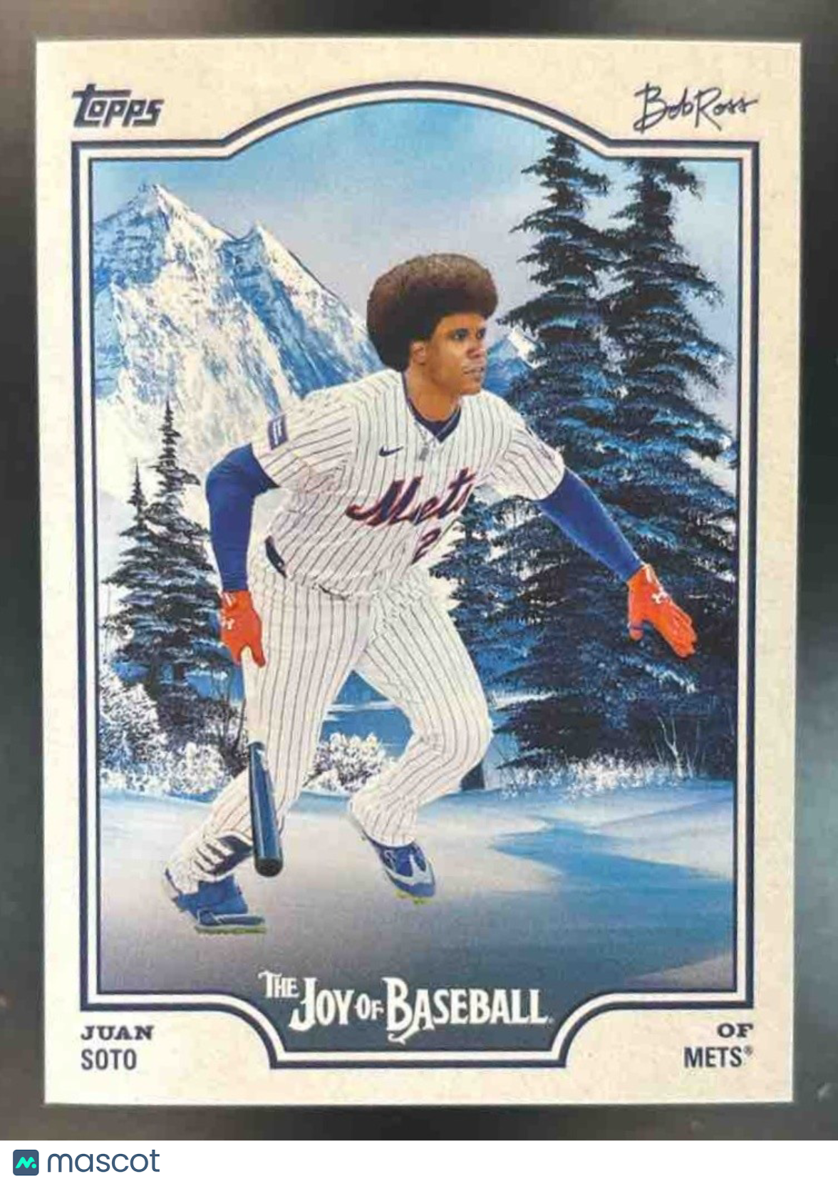 2025 Topps Bob Ross The Joy of Baseball Juan Soto Happy Mistake (afro) SP Mets