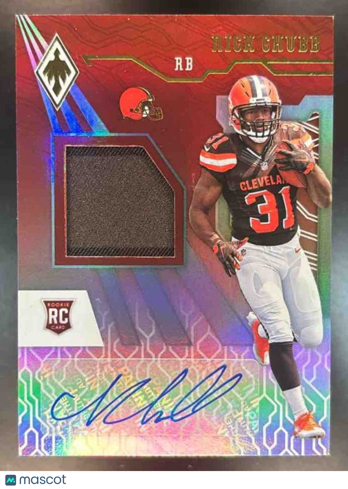 2018 Panini Phoenix Nick Chubb RPS Rookie Auto Jersey /299 RC Cleveland Browns