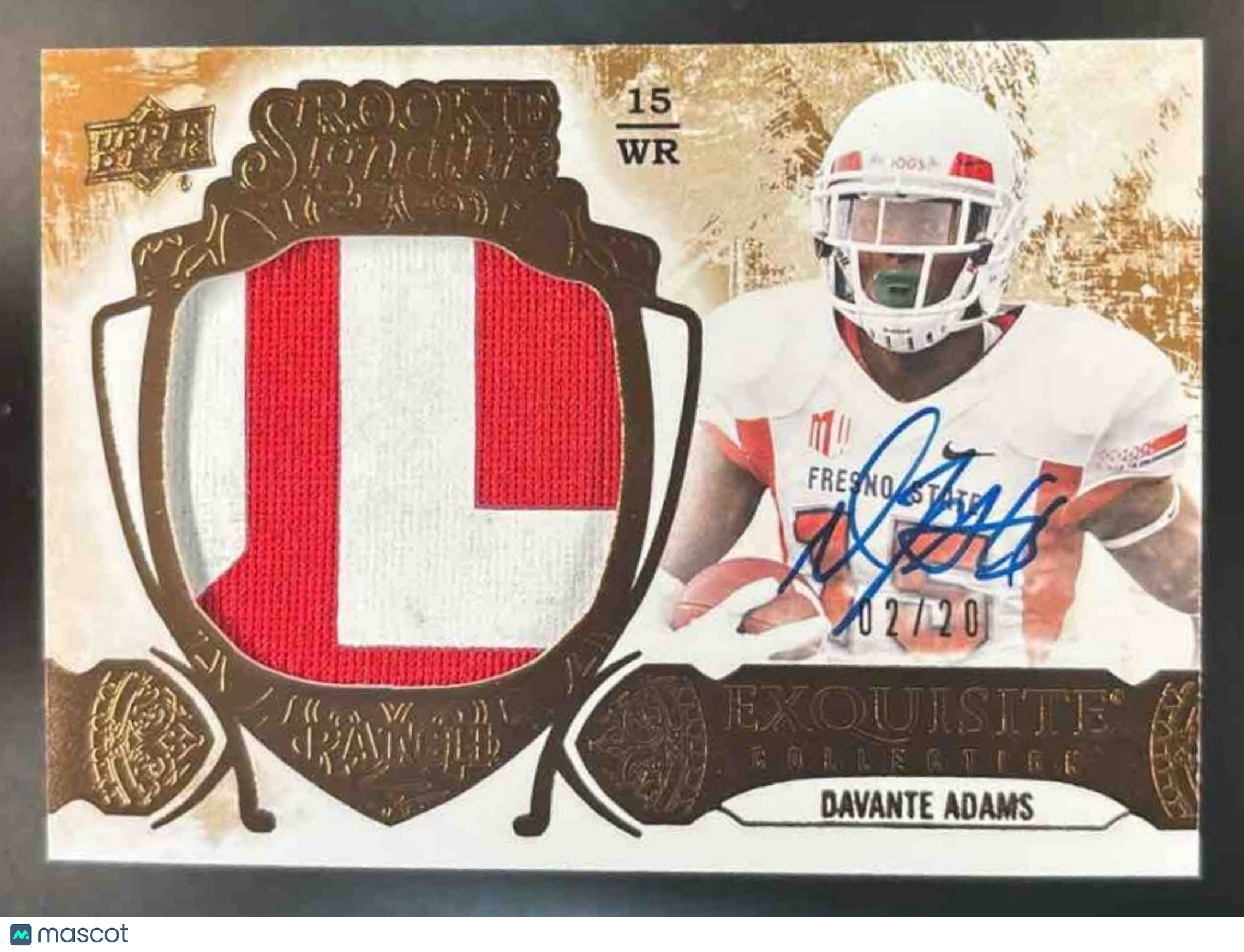 2014 UD Exquisite Collection Davante Adams Patch Auto Bronze /20 RC Bulldogs
