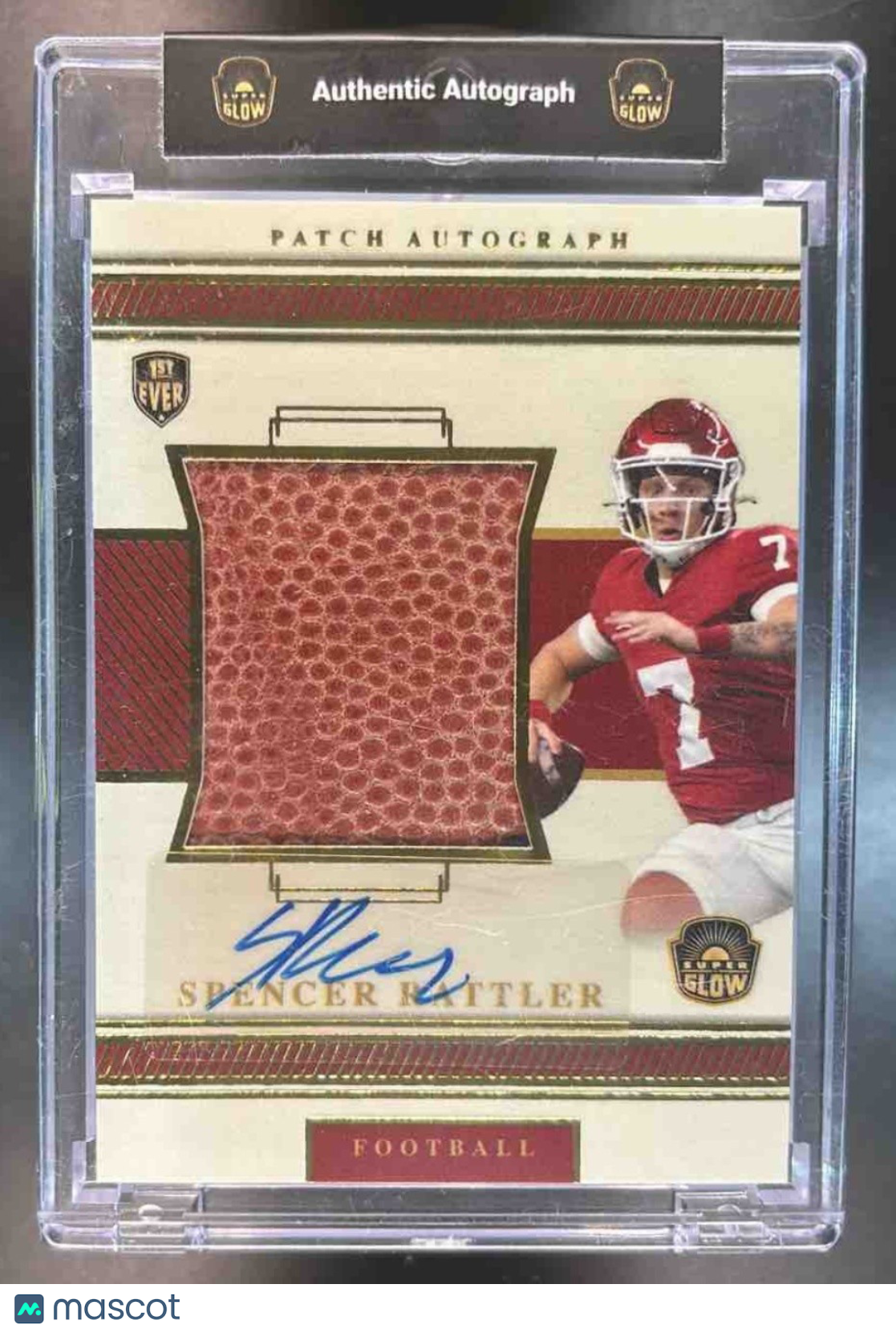 2022 Super Glow Jumbo Football Patch Auto #PA Spencer Rattler 29/45