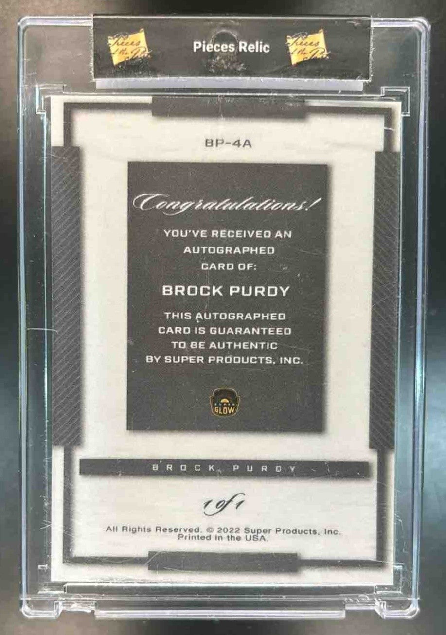 2022 Super Glow Signed Brock Purdy Purple Silver Foil Rookie Auto 1/1 49ers