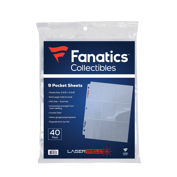 Fanatics 9 Pocket Binder Pages (40 count)