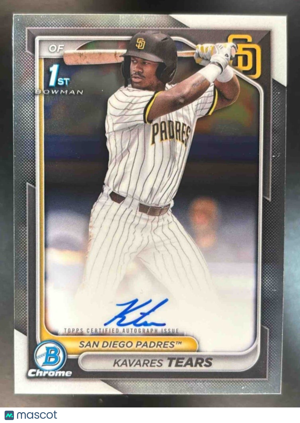 2024 Bowman Draft Kavares Tears Chrome Auto 1st Prospect Padres