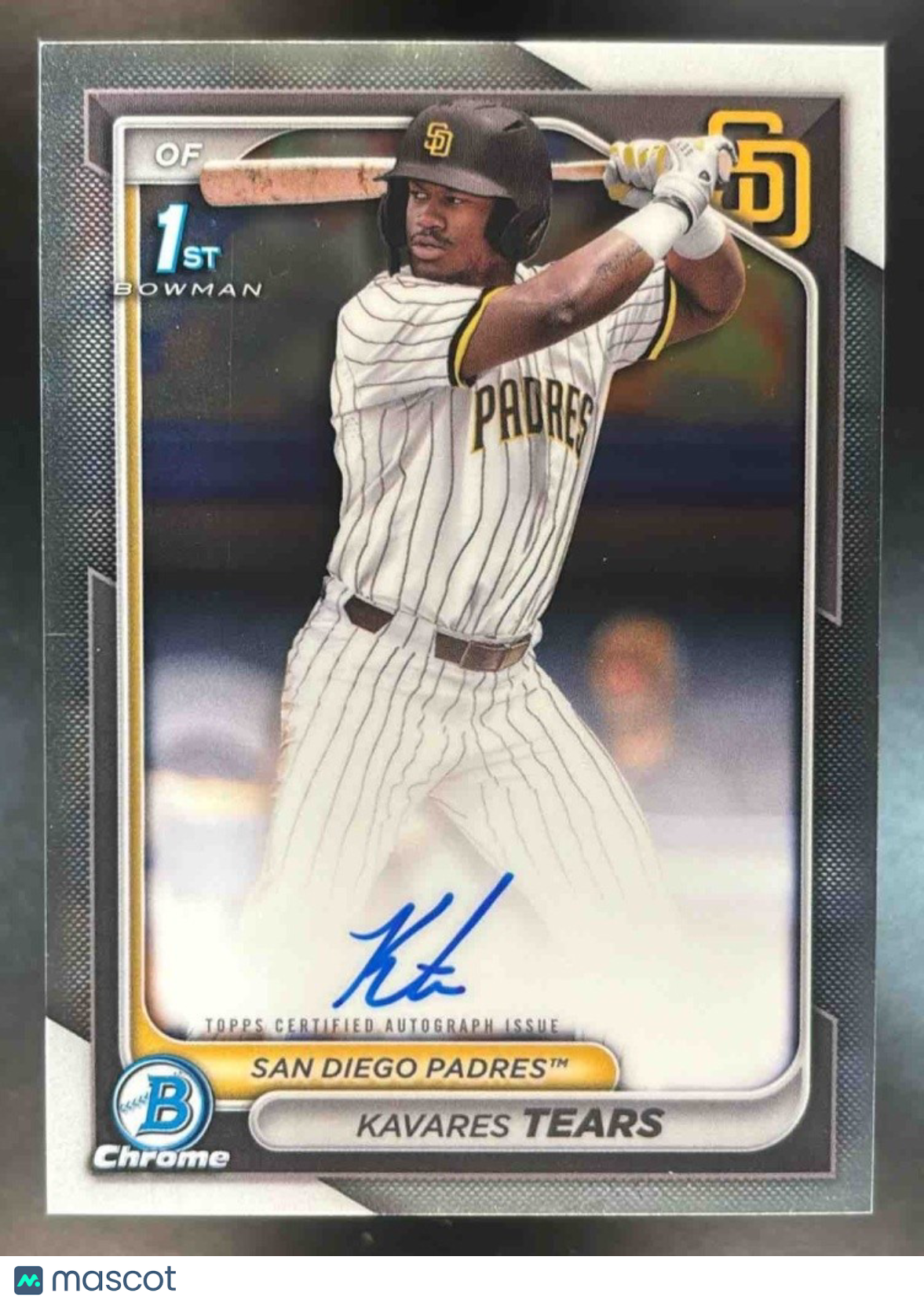 2024 Bowman Draft Kavares Tears Chrome Auto 1st Prospect San Diego Padres