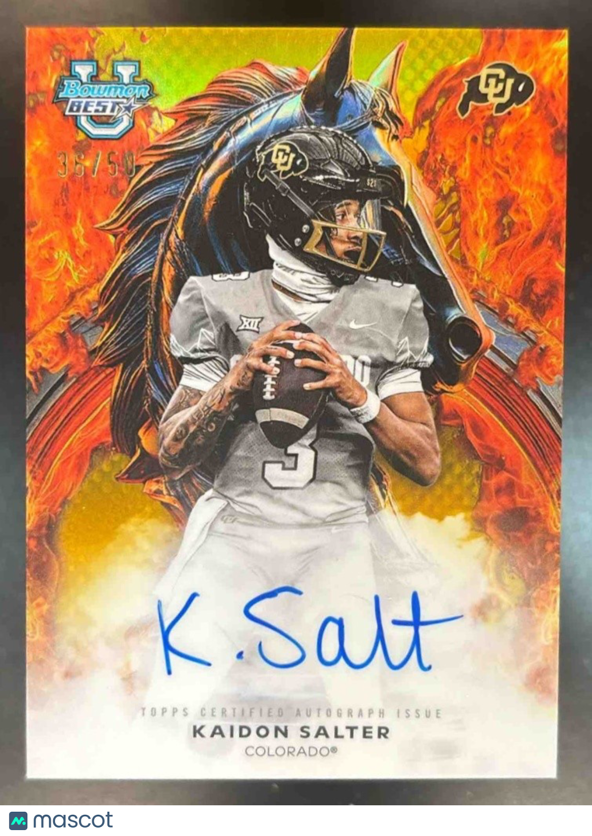 2025 Bowman Best University Kaidon Salter Workhorse Auto Gold /50 Buffaloes