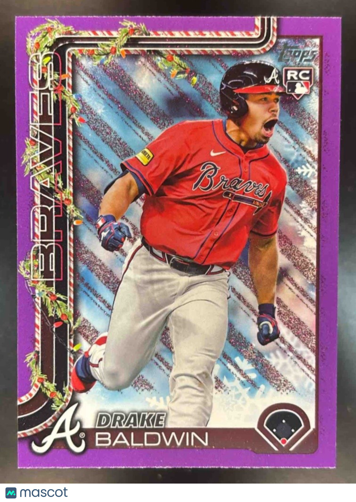 2025 Topps Holiday Drake Baldwin Purple Lights /99 #H60 RC Atlanta Braves