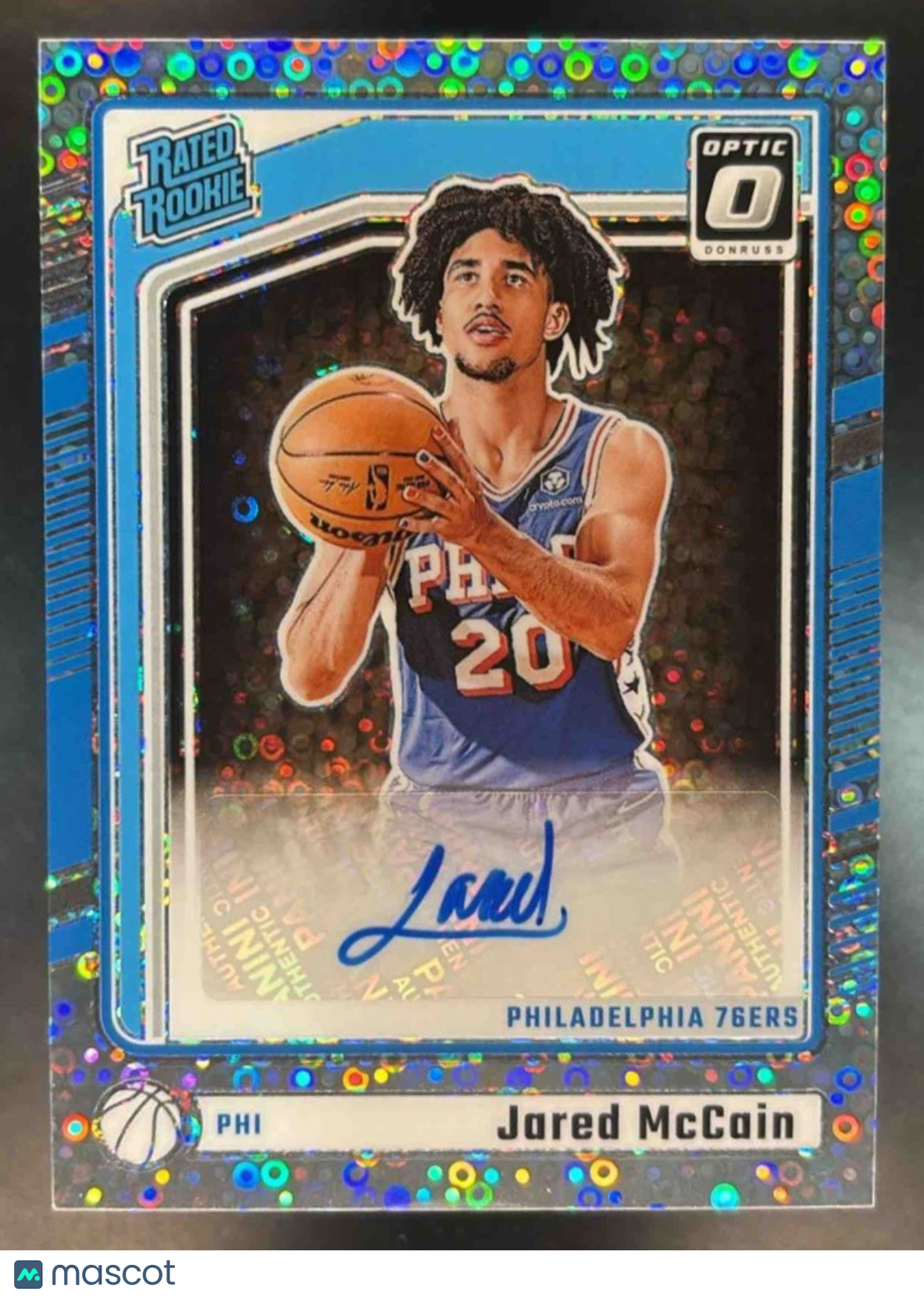 2024-25 Donruss Optic Jared McCain Signatures Fast Break #313 RC Auto 76ers