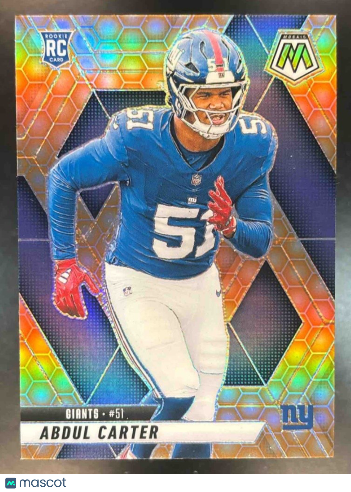 2025 Panini Mosaic Abdul Carter Rookies Honeycomb Prizm #317 RC New York Giants