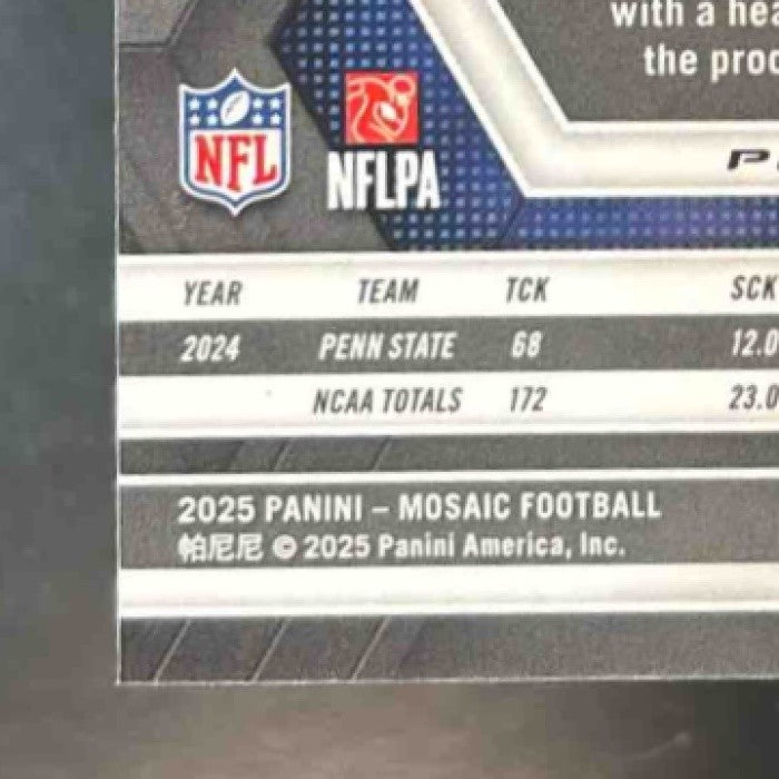 2025 Panini Mosaic Abdul Carter Rookies Honeycomb Prizm #317 RC New York Giants