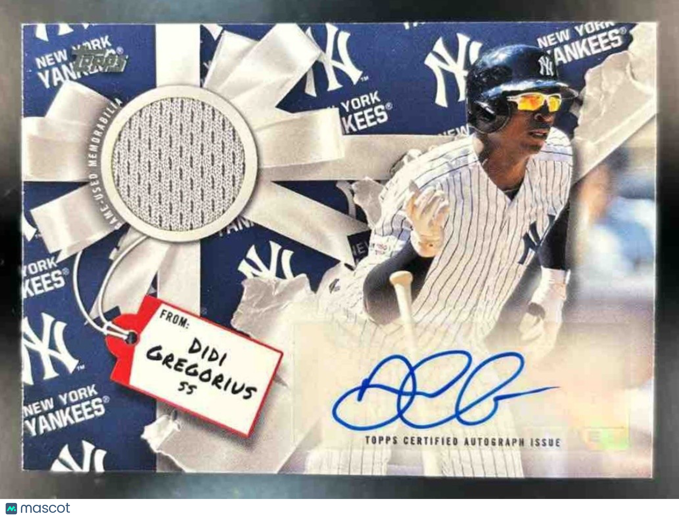 2019 Topps Holiday Didi Gregorius Auto Relics #WHAR-DG MEM New York Yankees