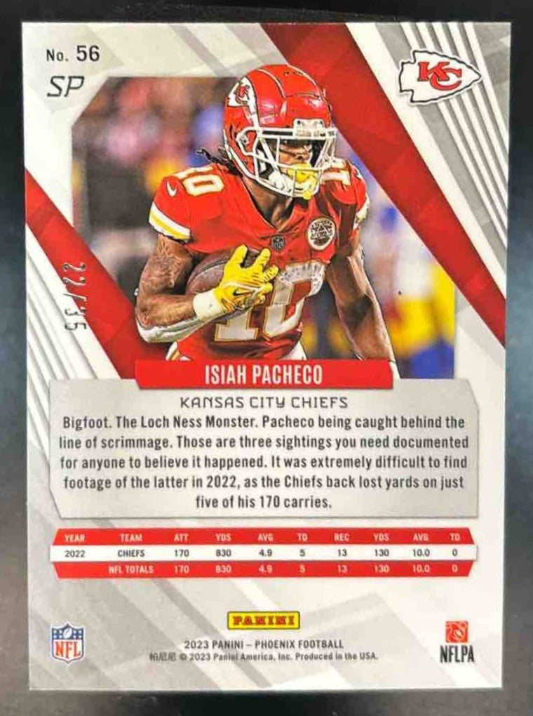 2023 Panini Phoenix Isiah Pacheco Fire and Ice /35 #56b VAR Kansas City Chiefs