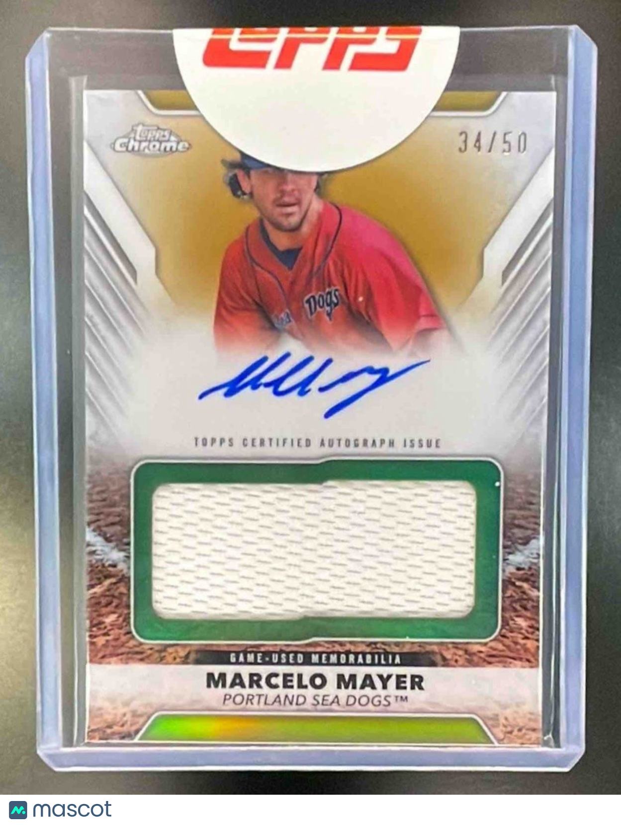 2025 Topps Pro Debut Marcelo Mayer Jumbo Auto Relics Chrome Gold Refractor /50
