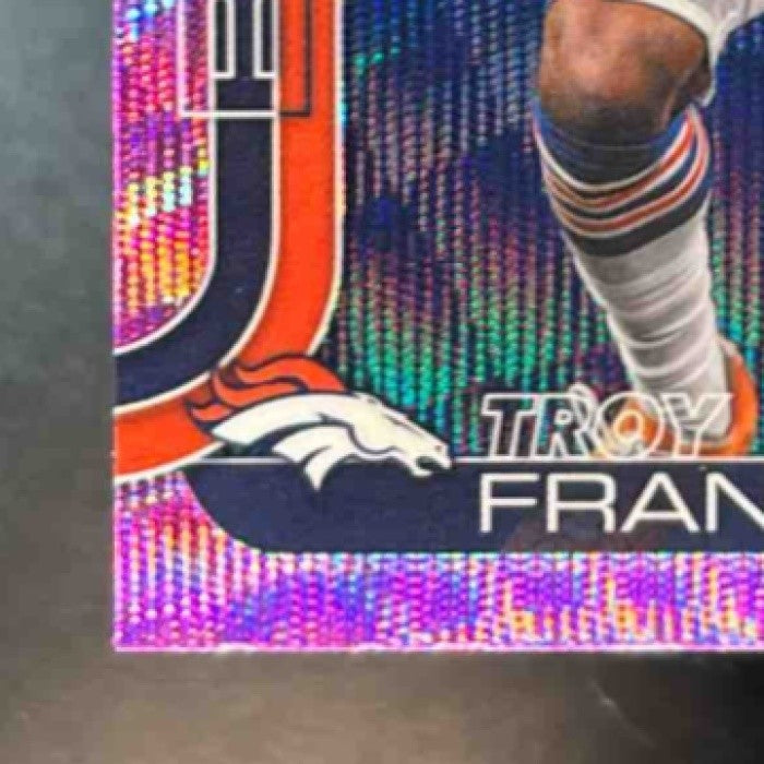 2025 Topps Chrome Troy Franklin Pink Wave Refractor /250 #91 Denver Broncos