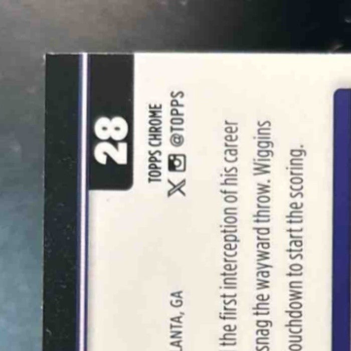 2025 Topps Chrome Nate Wiggins Green Refractor /99 #28 Baltimore Ravens