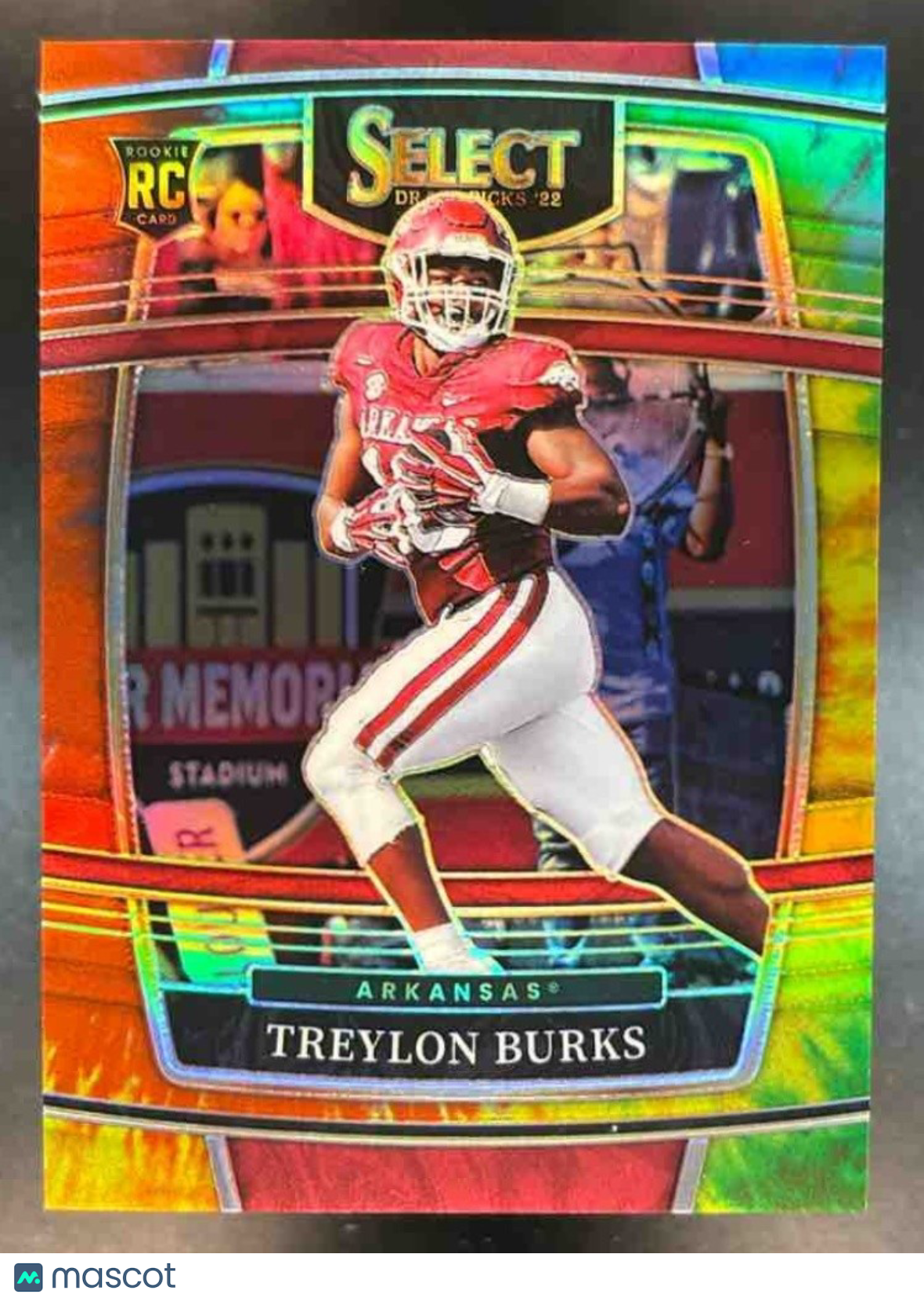 2022 Panini Select Draft Picks Treylon Burks Tye Die 1/25 #6 RC Razorbacks