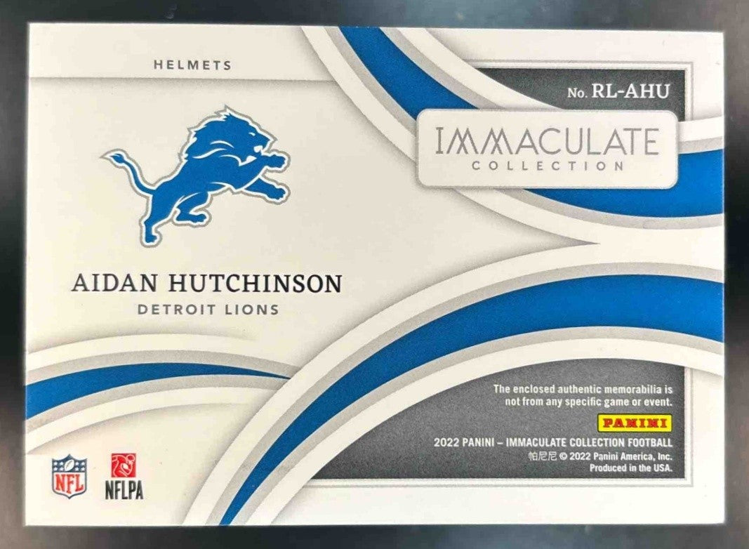 2022 Panini Immaculate Collection Aidan Hutchinson Rookie Helmets /10 RC Lions