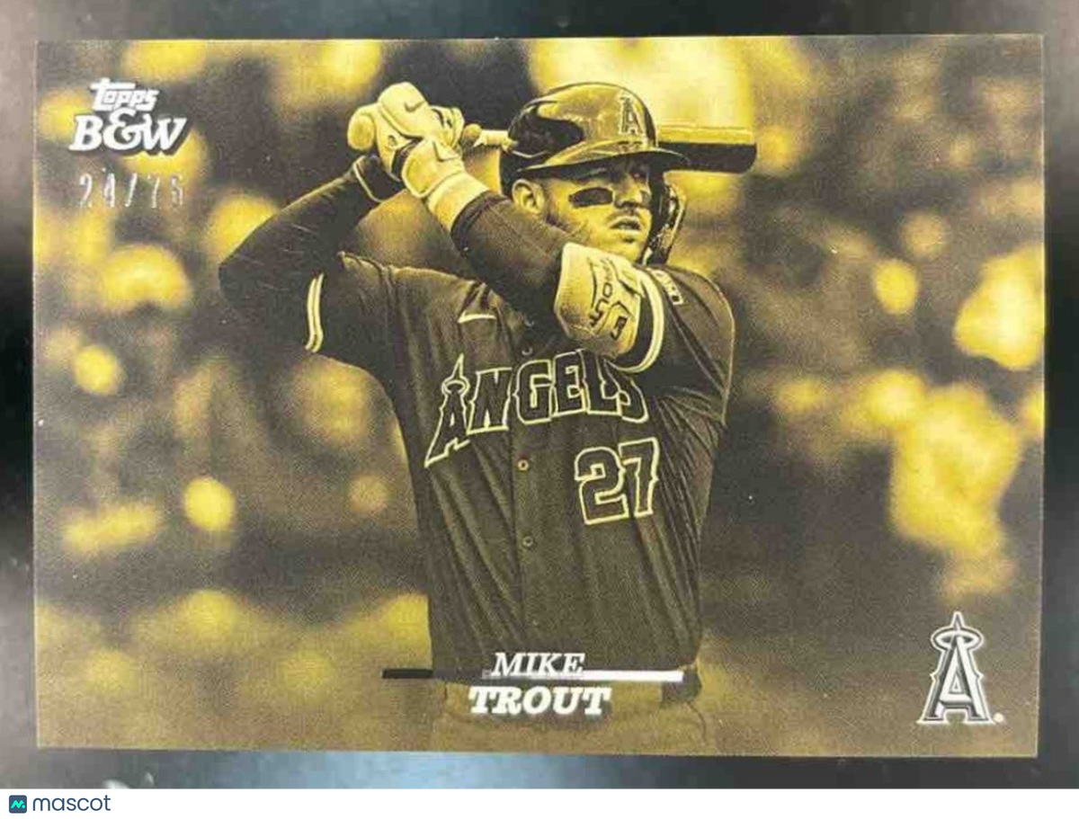 2024 Topps Black & White Mike Trout Yellow /75 #16