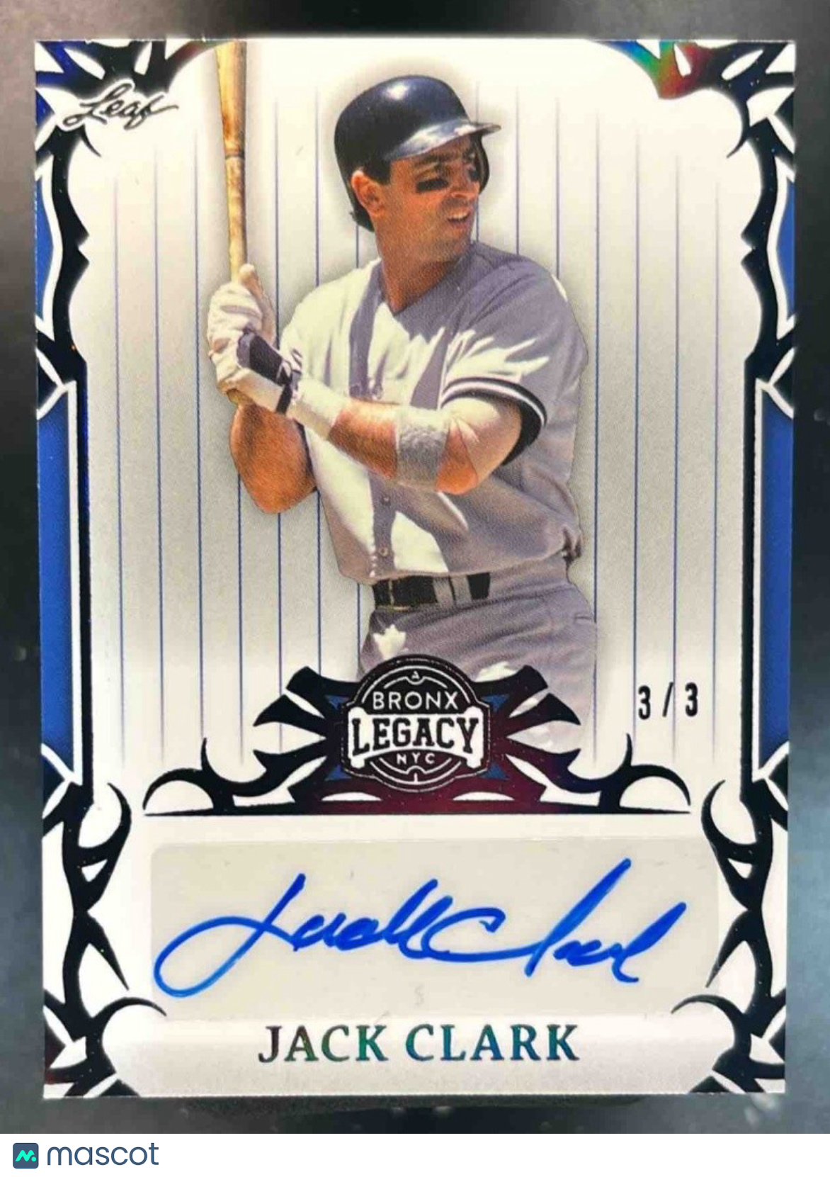 2023 Leaf Bronx Legacy Jack Clark Auto Blue /3