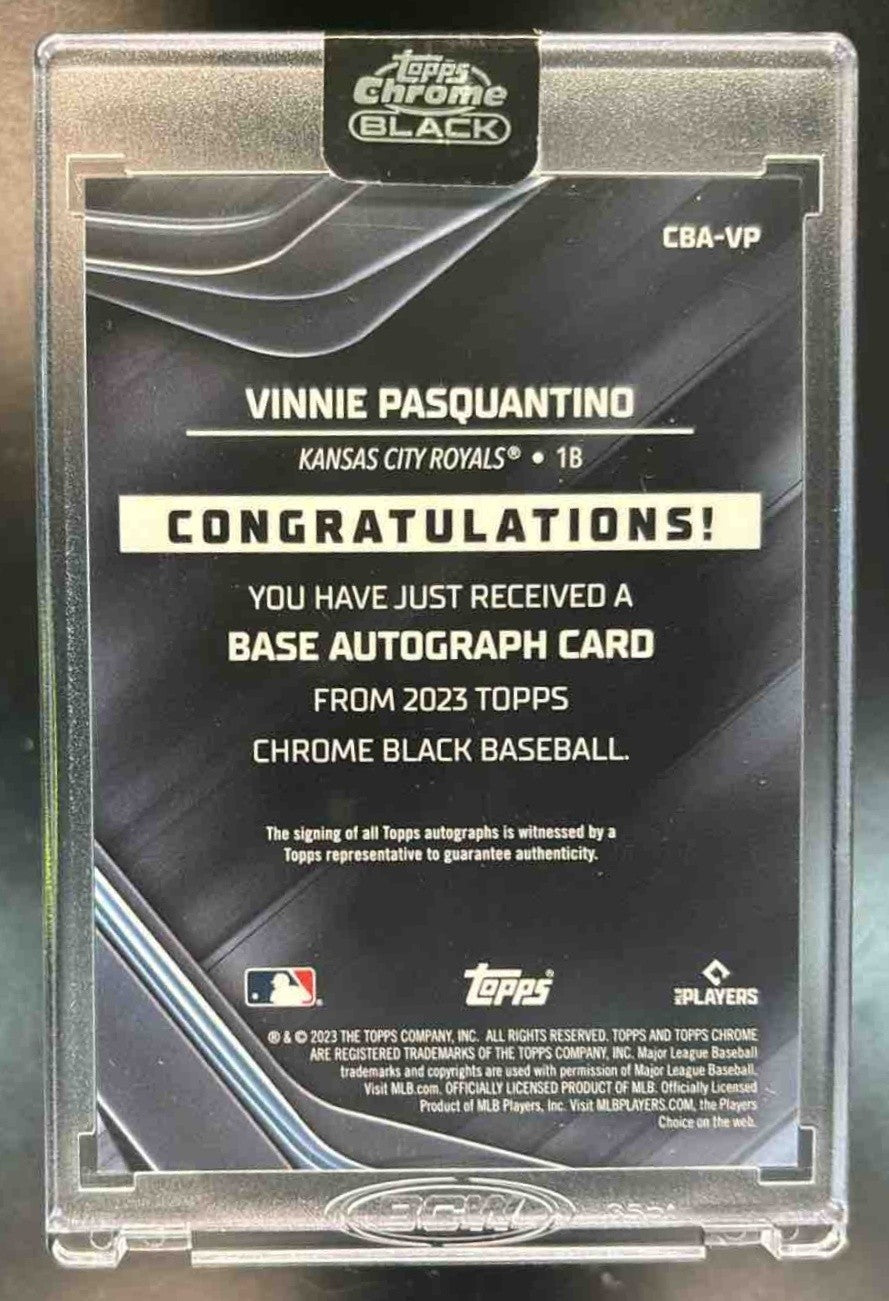 2023 Topps Chrome Black Vinnie Pasquantino Auto #CBA-VP RC Kansas City Royals