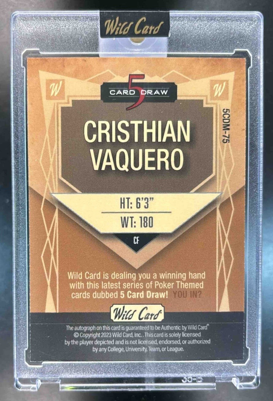 2023 Wild Card 5 Draw Cristhian Vaquero Auto /3