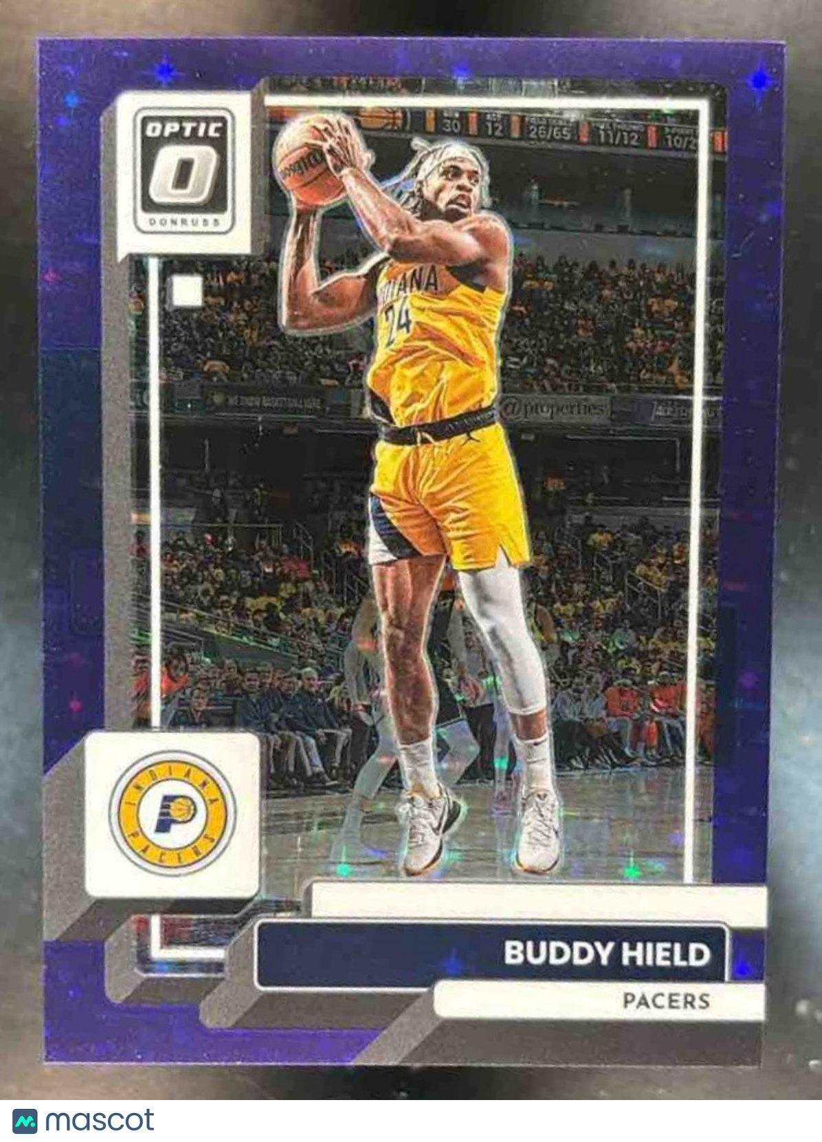 2022-23 Panini Donruss Optic Buddy Hield Purple Stars /17 #95 Indiana Pacers