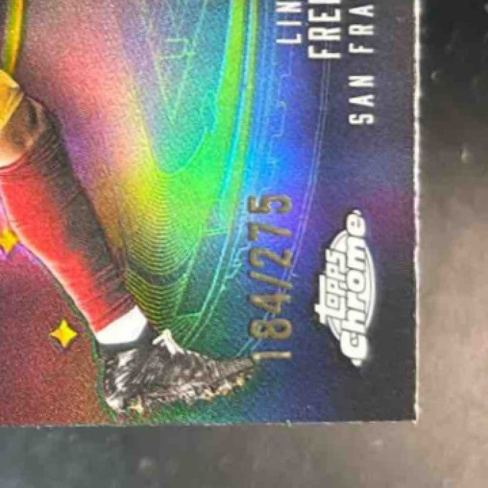 2025 Topps Chrome Fred Warner All Team Yellow Refractor /275 San Francisco 49ers