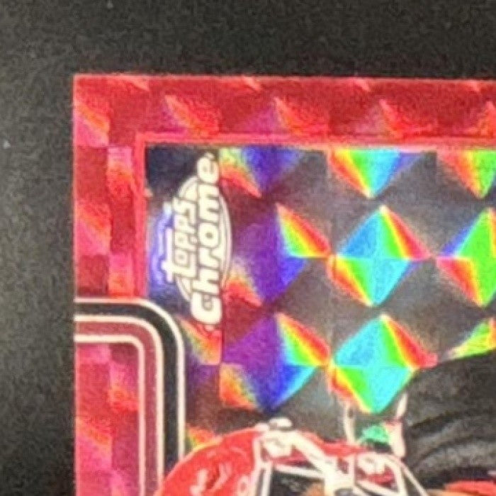 2025 Topps Chrome Michael Penix Jr. Auto Red Geometric Refractor 5/5 Falcons