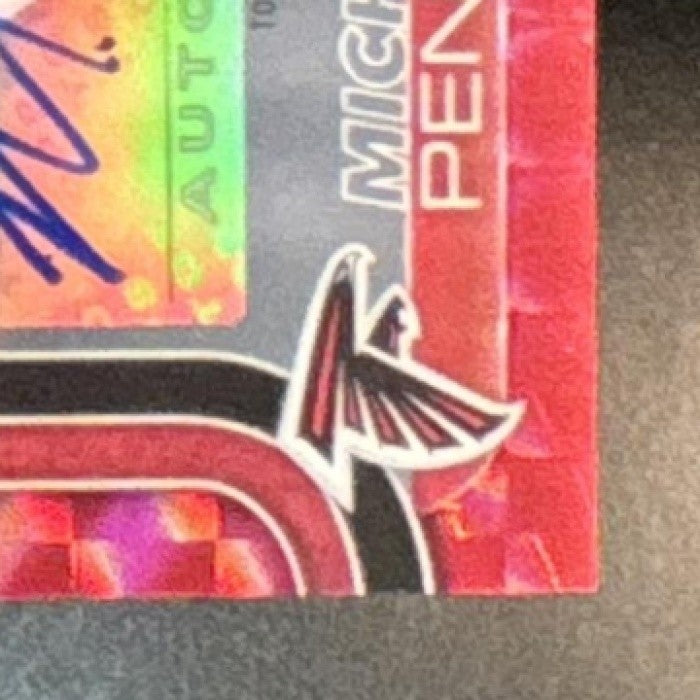 2025 Topps Chrome Michael Penix Jr. Auto Red Geometric Refractor 5/5 Falcons