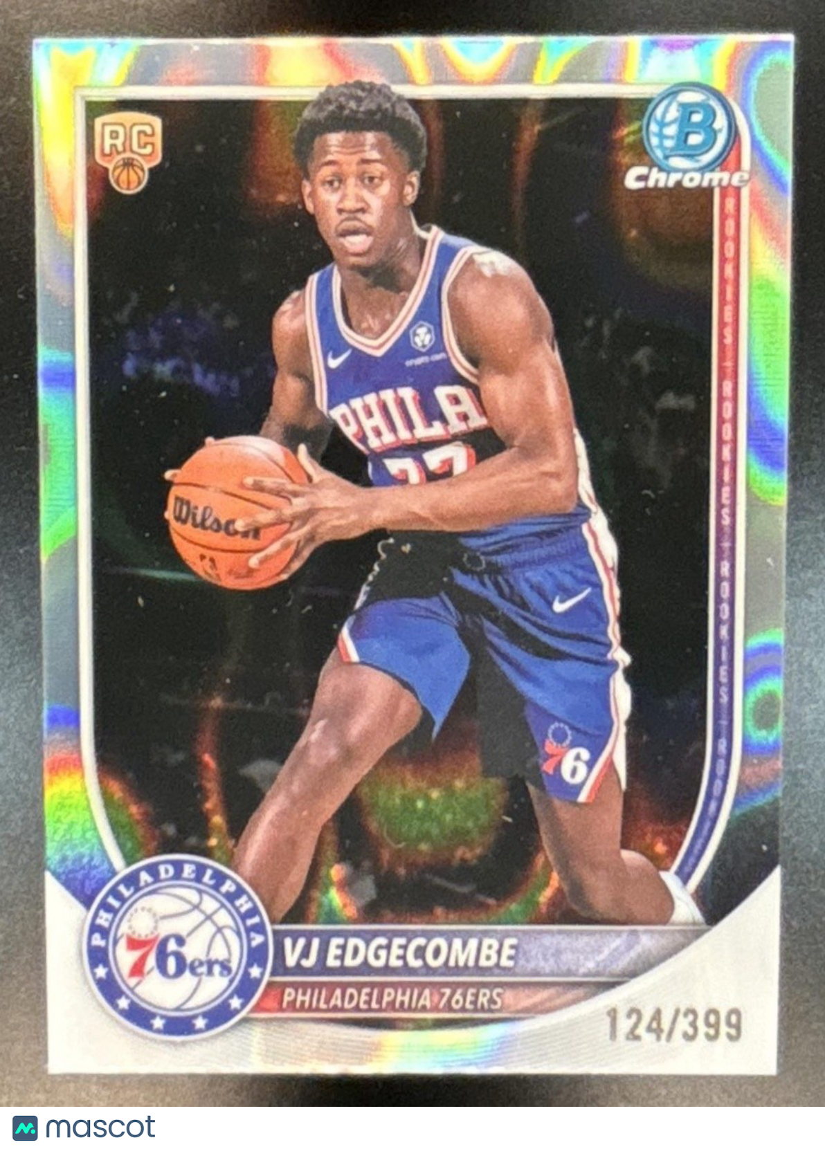 2025-26 Bowman VJ Edgecombe Chrome Lava Refractor /399 #BCV-3 RC 76ers
