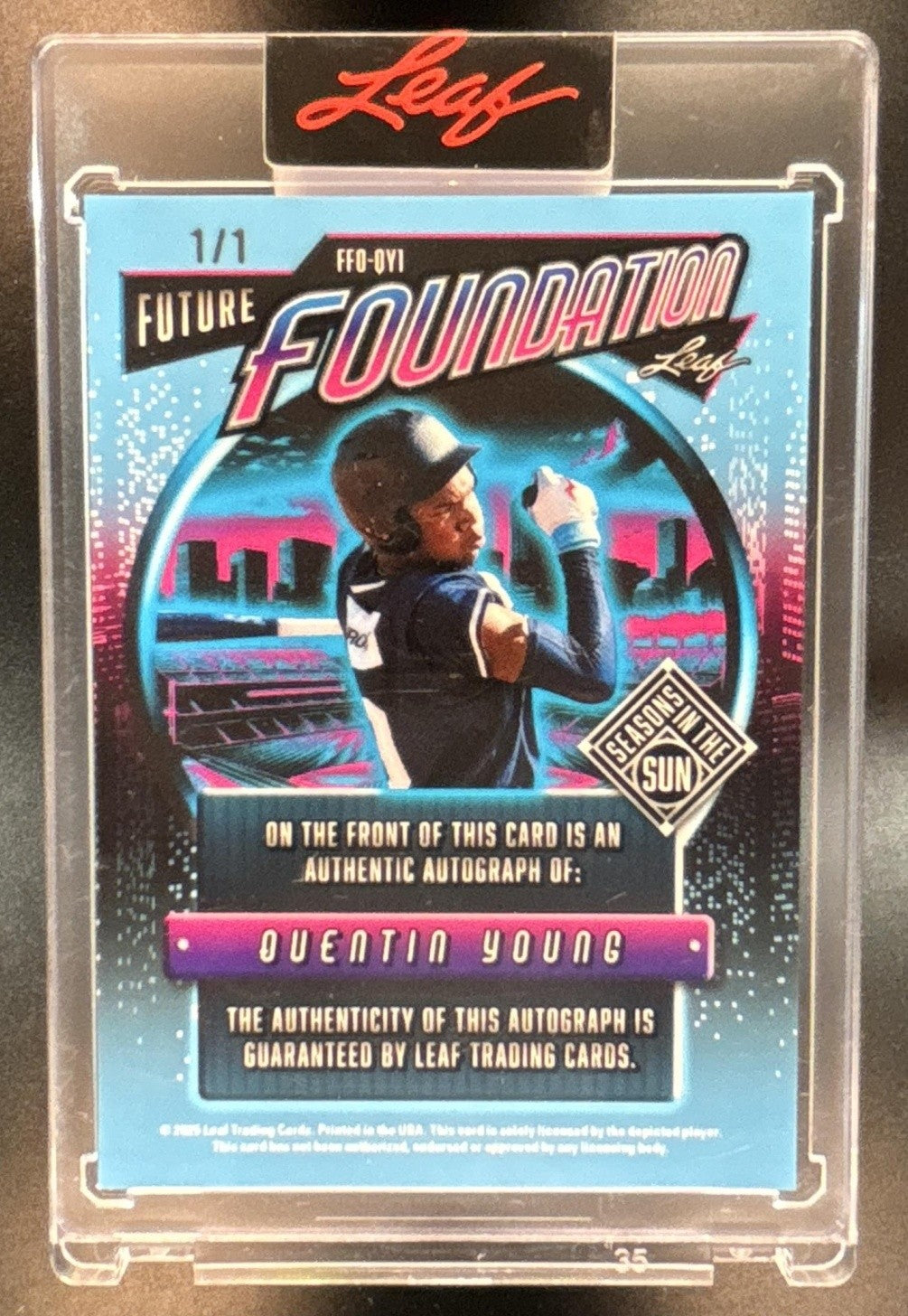 2025 Leaf Seasons In The Sun Quentin Young Future Foundation Shimmer Purple 1/1
