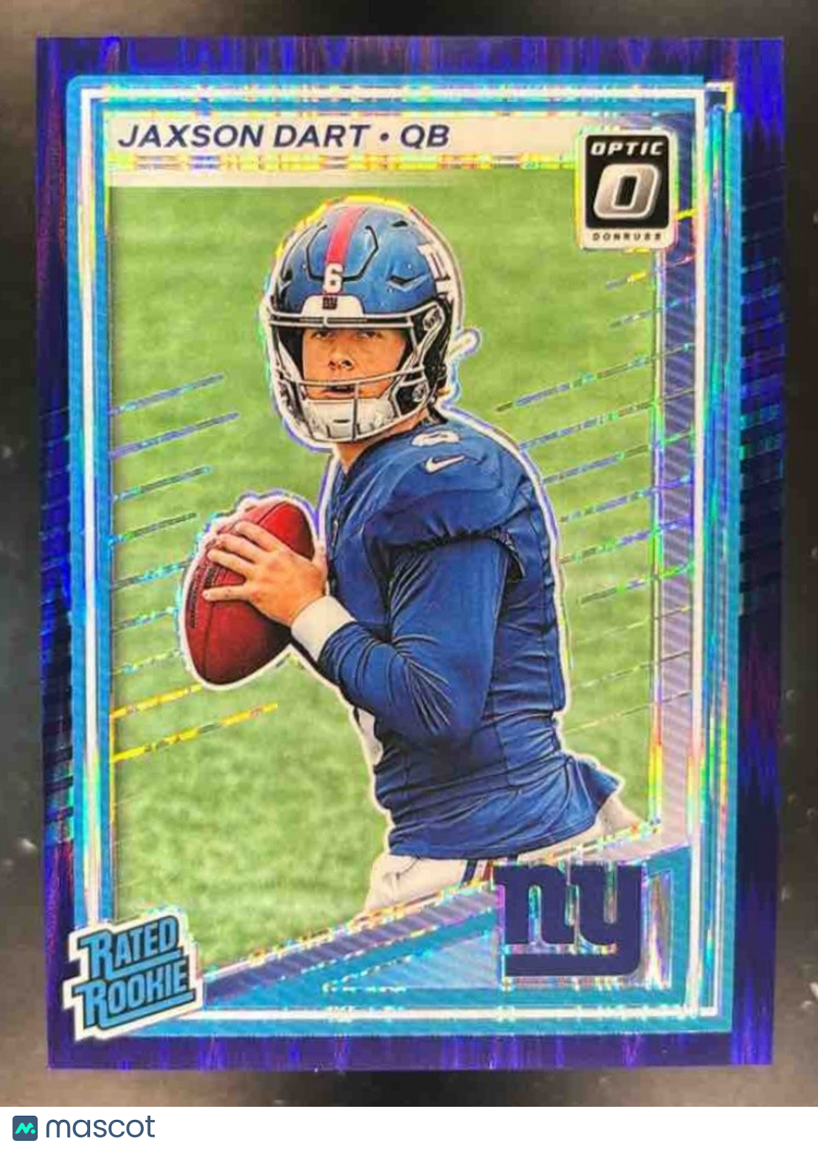 2025 Donruss Optic Jaxson Dart Purple Shock Prizm #273 New York Giants