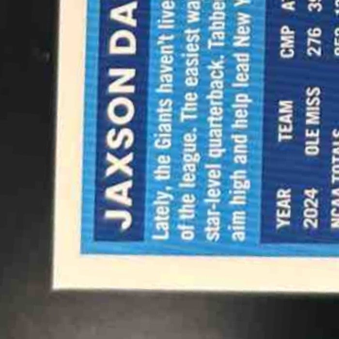 2025 Donruss Optic Jaxson Dart Purple Shock Prizm #273 New York Giants