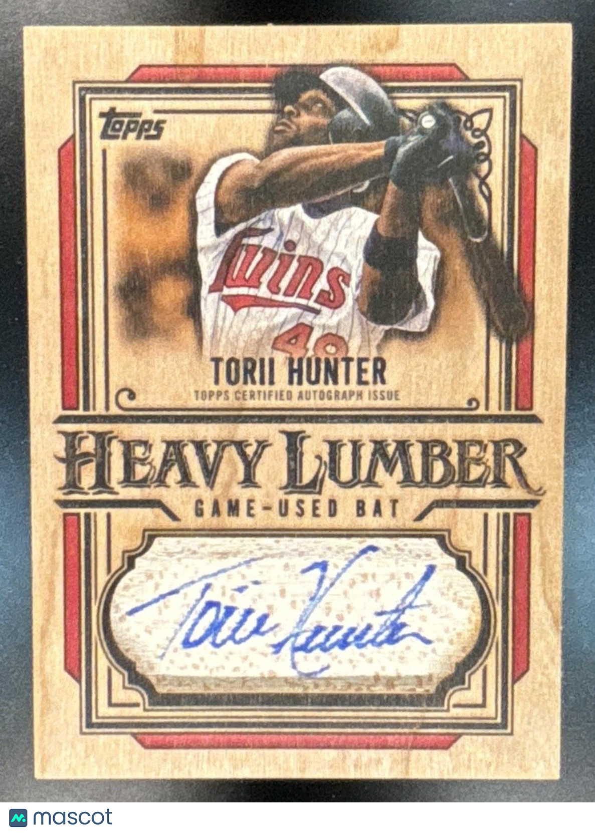 2025 Topps Update Torii Hunter Heavy Lumber Auto Relic MEM Minnesota Twins