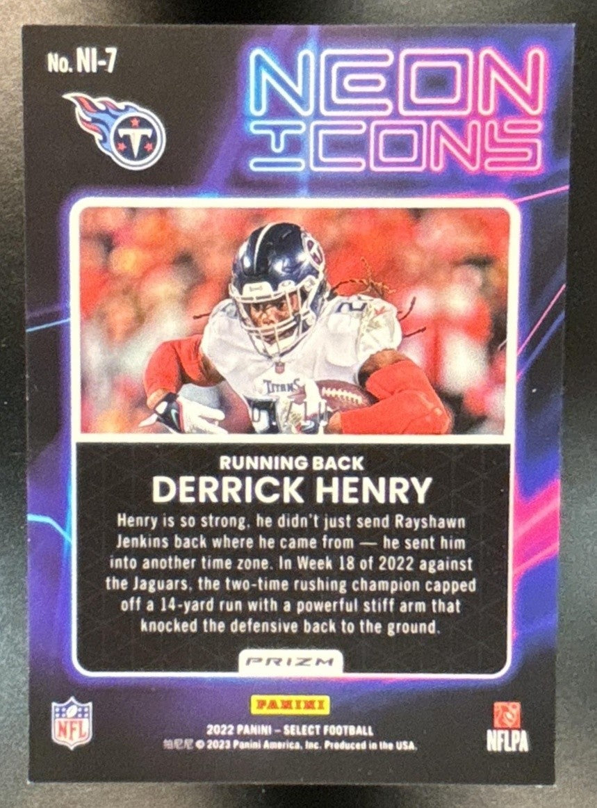 2022 Panini Select Derrick Henry Neon Icons /10 #NI-7 Tennessee Titans
