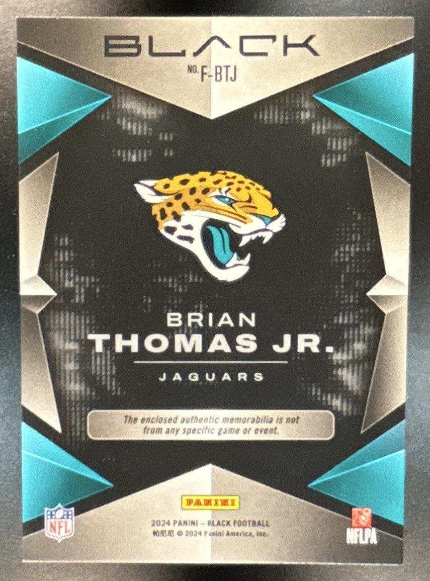 2024 Panini Black Brian Thomas Jr Futuristic Patch /199 MEM RC Jaguars