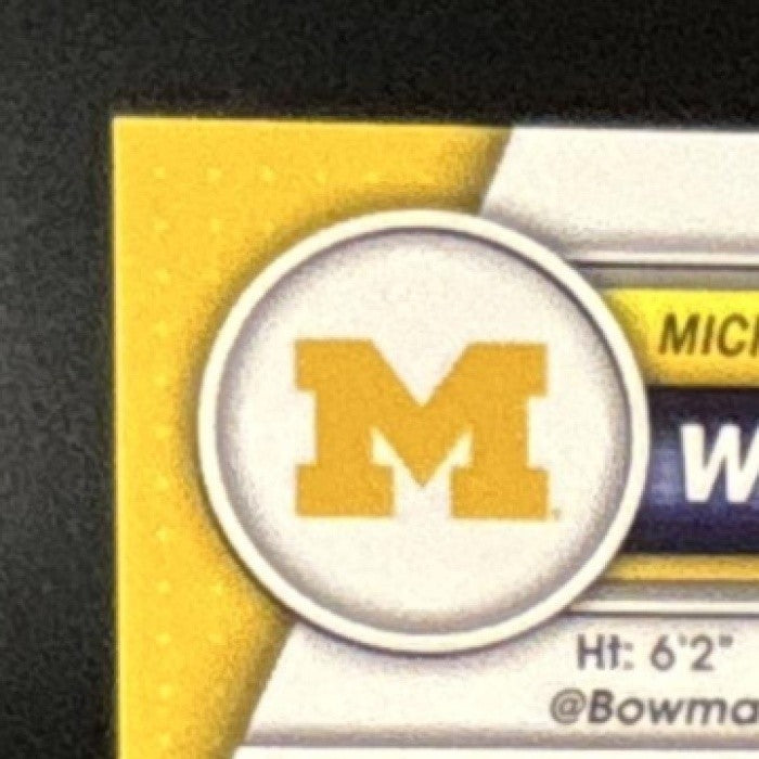 2023 Bowman University Chrome Will Johnson Red Refractor /5 #157 Michigan