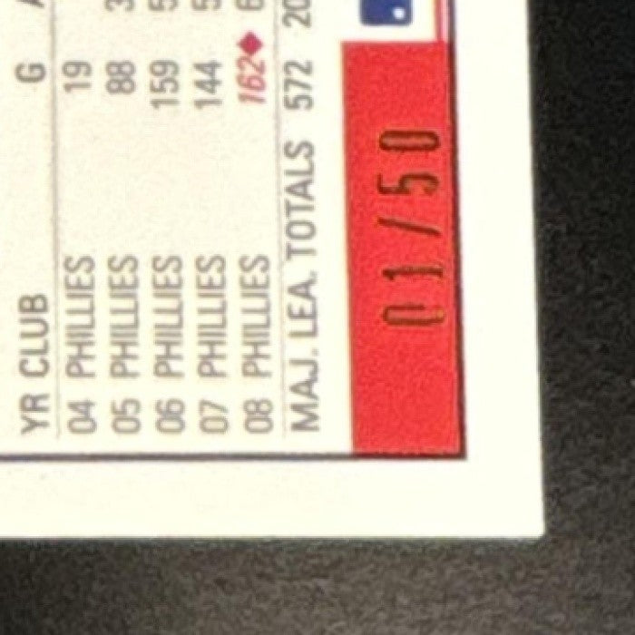 2009 Topps Chrome Ryan Howard Gold Refractor 1/50 #139 Philadelphia Phillies