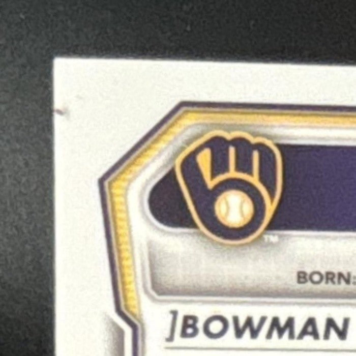 2026 Bowman Jesus Made Chrome Prospects Purple Geometric /250 #BCP-96 Brewers