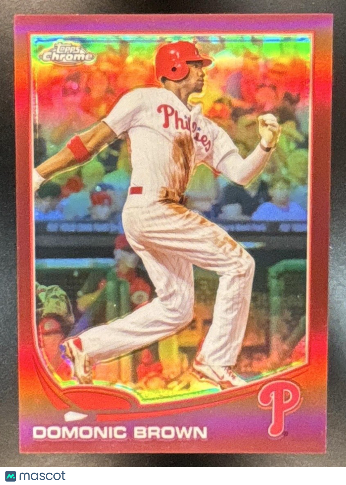 2013 Topps Chrome Domonic Brown Red Refractor /25 #215 Philadelphia Phillies