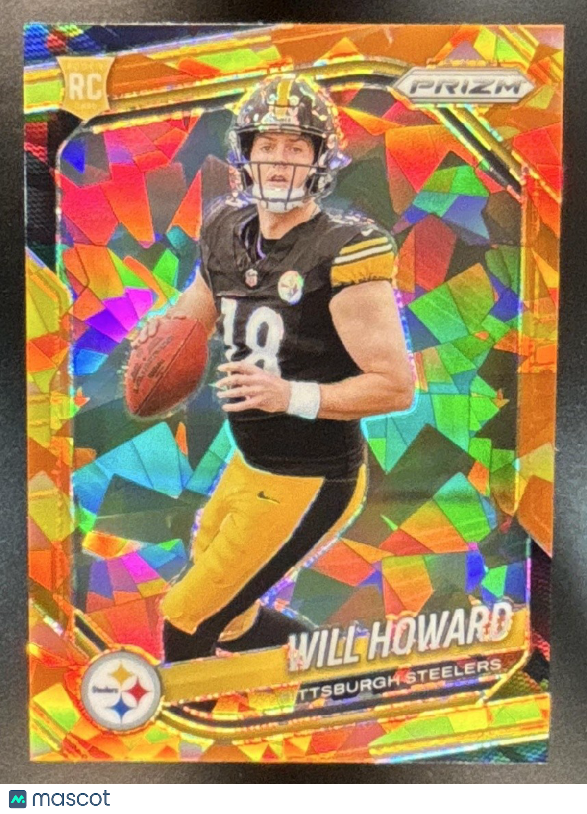 2025 Panini Prizm Will Howard Orange Ice #367 RC Pittsburgh Steelers